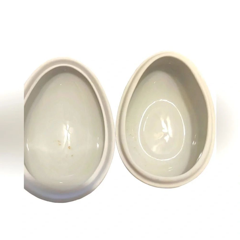 Limoges white and flower egg vintage from France blue pink - Picture 2 of 4